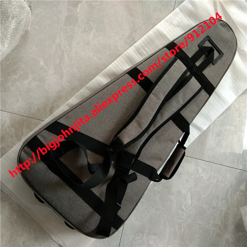 Gray Guitar Bag,Fit for Headless Electric Guitar , Backpack Double Straps Bag, BJ-547