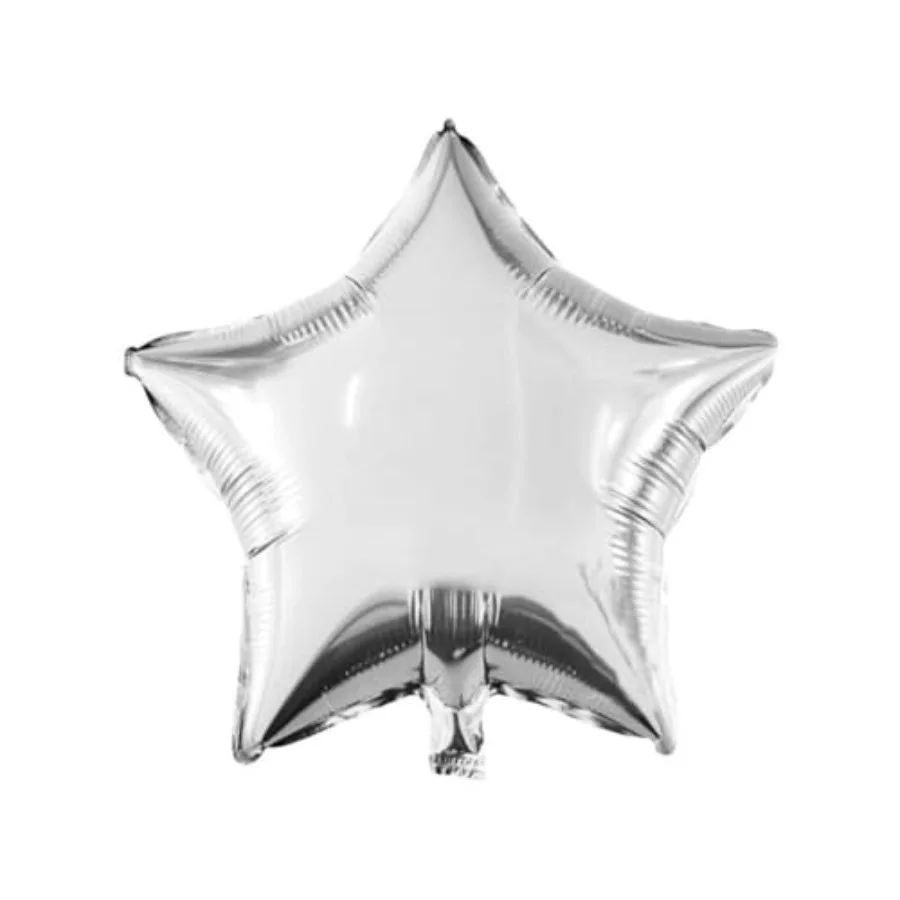 بالونات مايلر من رقائق النجوم مقاس 18 بوصة لتزيين الحفلات باللون الفضي 10 قطع