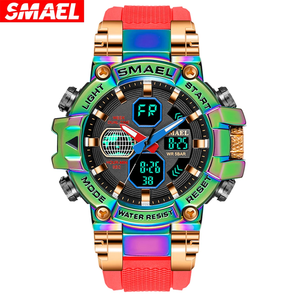 SMAEL Electronic Watch 8027 Colorful Alloy Watch Men\'s Outdoor Sports Waterproof Multi functional