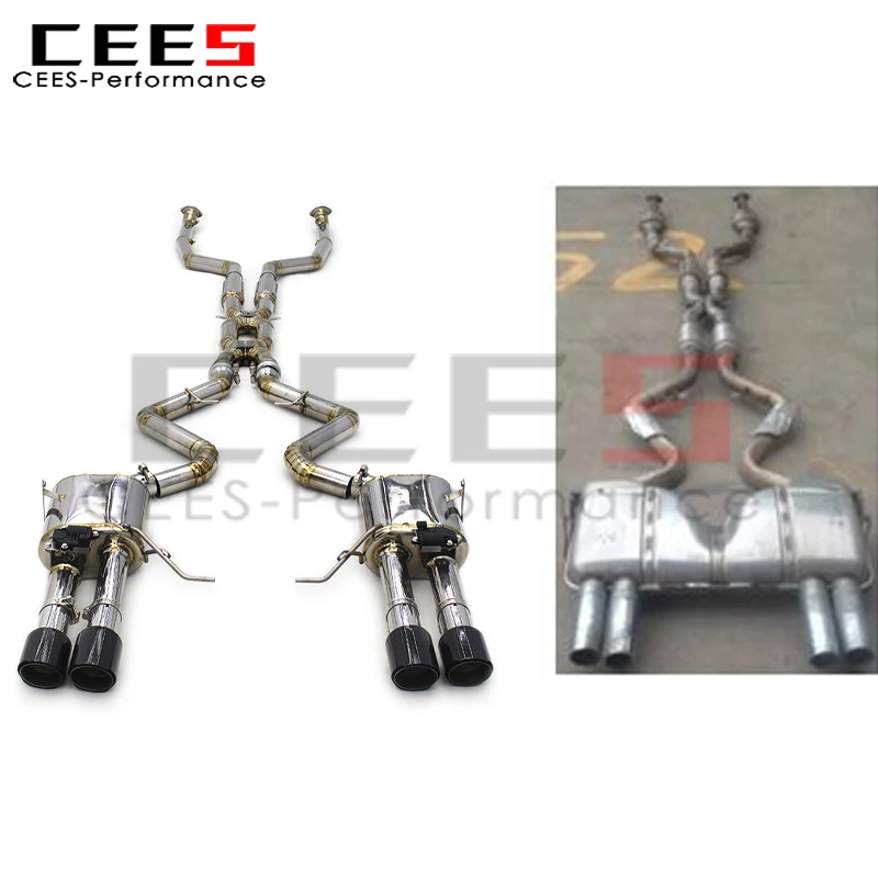 

cees Silver Catback Valvetronic Valve Exhaust for 2008-2013 BMW M3 E90 E92 E93 4.0L Upgrade Exhaust Pipe System Assembly