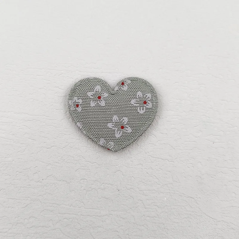 60 Stück gepolsterte Blumenherz-Applikationen, Zubehör für Kinder-Haarbänder und Haarspangen, Dekorationsaufnäher für Schuhe und Hüte – Detail 12
