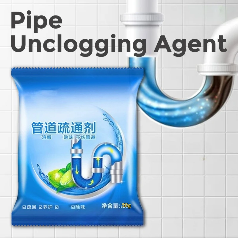 1/3/5/7bags Water Pipe Sewer Toilet Tool Cleaning Deodorant Drain Cleaner Strong Pipe Dredging Agent 50g/bag Wholesale