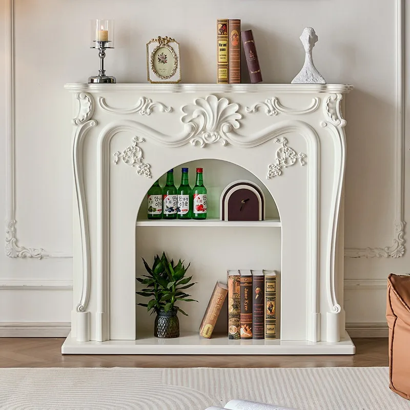 Customized French Retro Fireplace Cabinet Simulation Furnace e Decorative Cabinet Fireplace Cabinet Integrated - view 4
