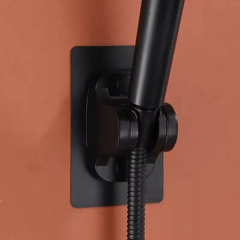 Кронштейны для держателя душевой лейки, черная присоска, настенное крепление, регулируемая опора для аксессуаров для ванной комнаты, без подставки для дрели, ванны