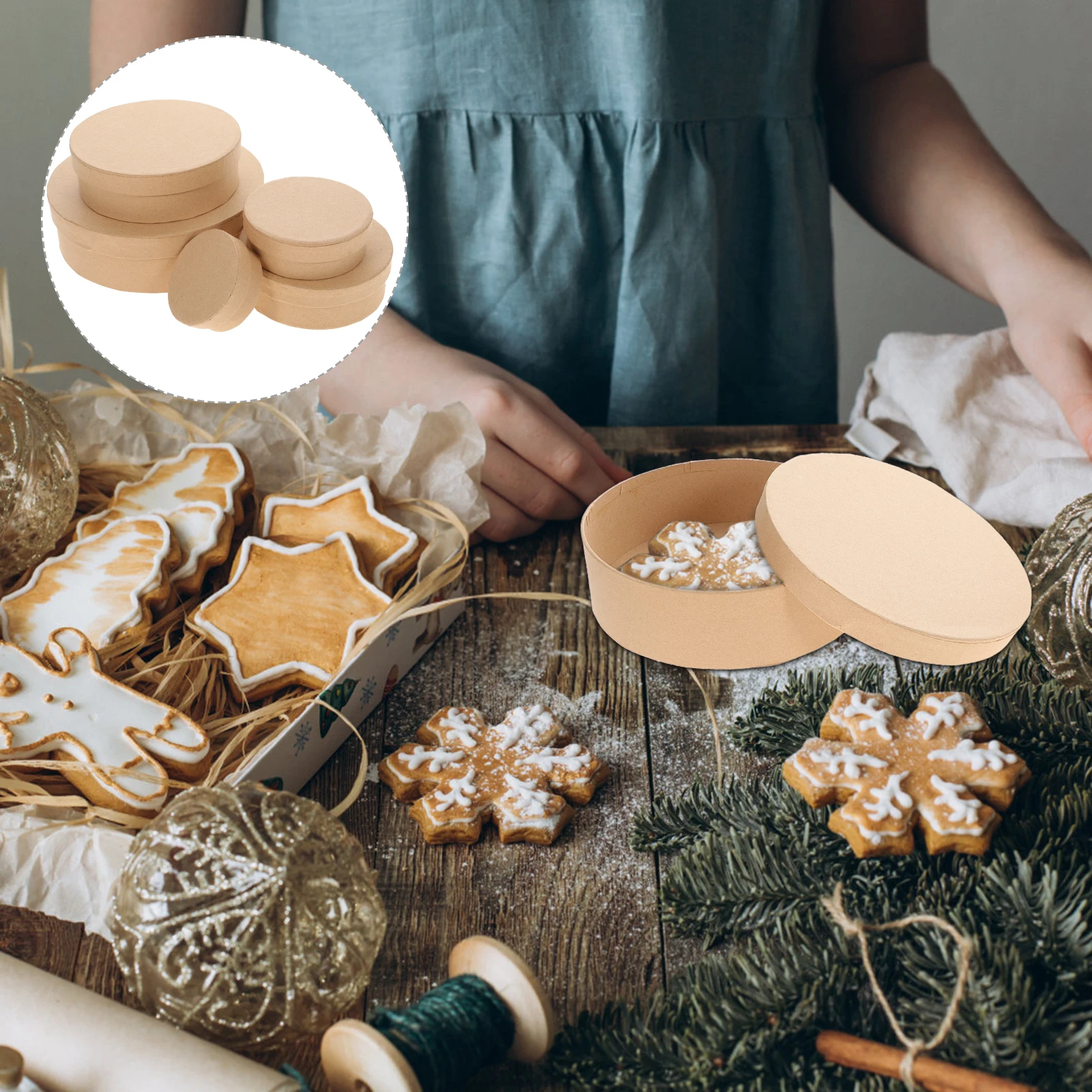 

5 шт., подарочная коробка, упаковочный набор, гладкая отделка, круглые контейнеры для вечеринок, свадебные сувениры, печенье, шоколадные контейнеры для хранения