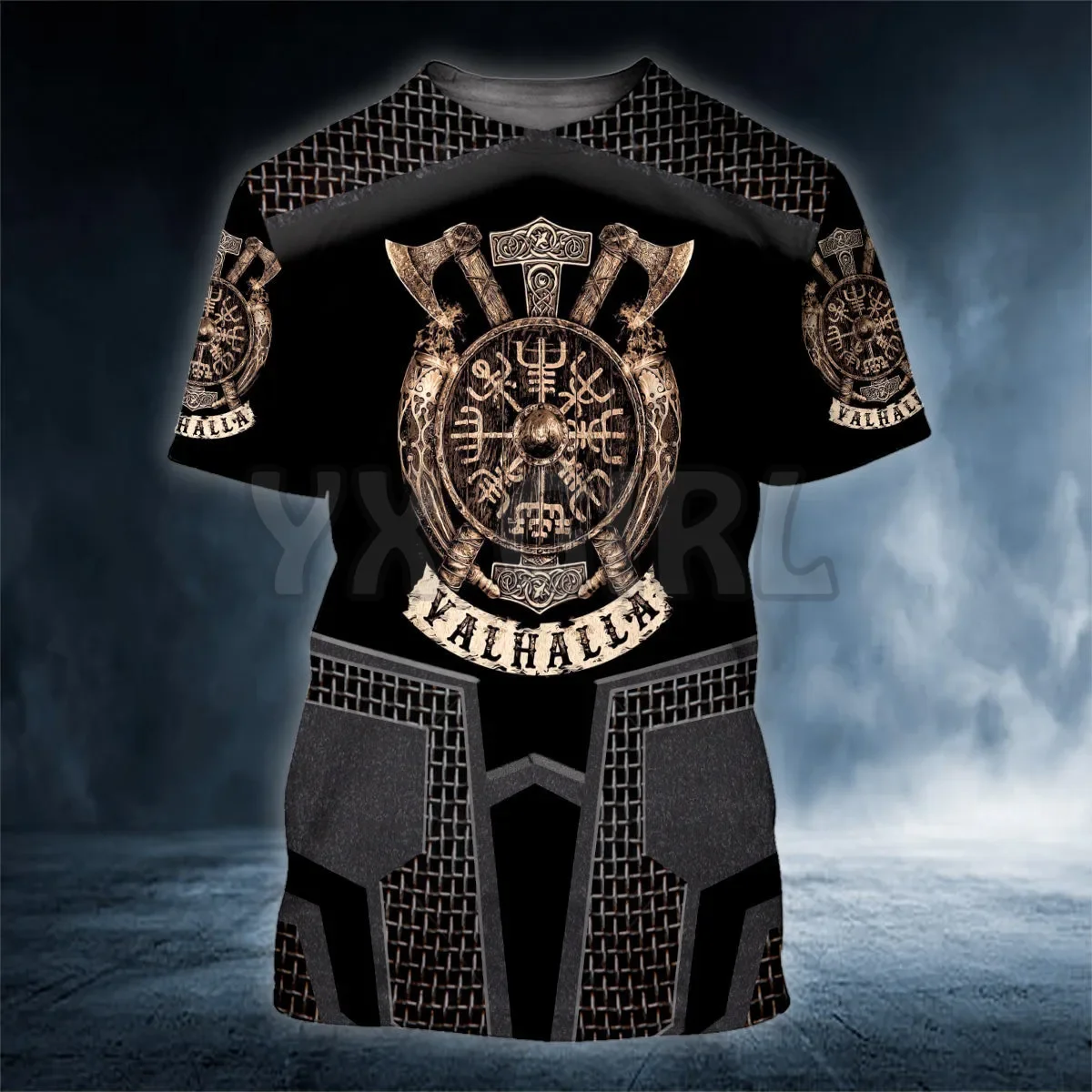 

2024 Summer Valhalla Twin Axe Viking 3D All Over Printed T Shirts Tee Tops shirts Unisex Tshirt Halloween Gift