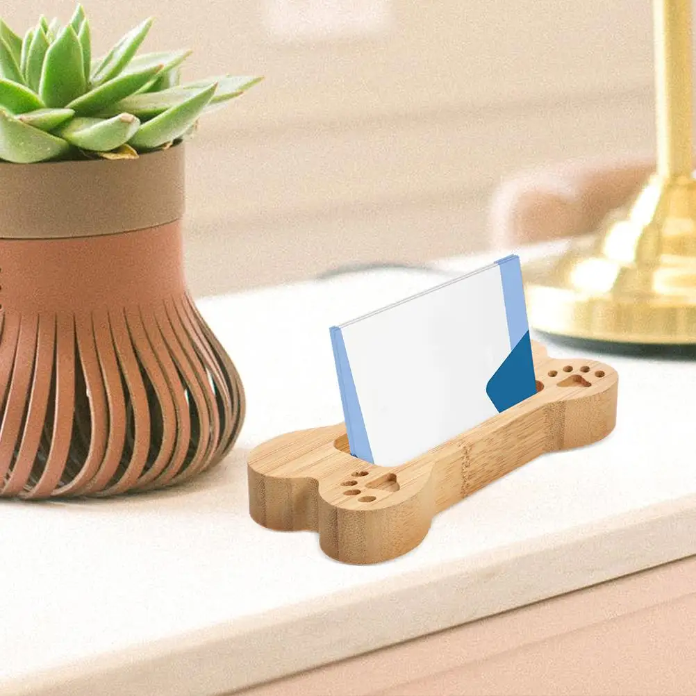 2pcs Business Holder Desk Organizer Wooden Display Present Card Organizer Stand Sturdy Material Professional Use