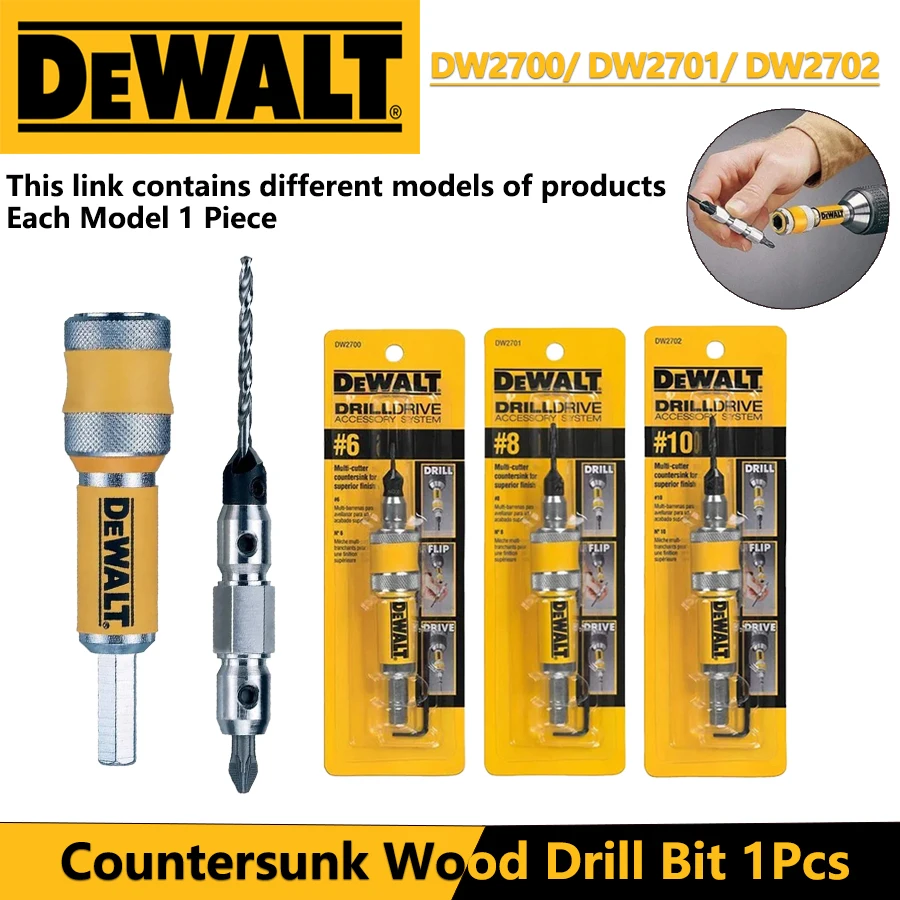

DEWALT DW2700/DW2701/DW2702 Привод сверла с зенковкой # 6 # 8 # 10-сверлильные отверстия для сверления по дереву