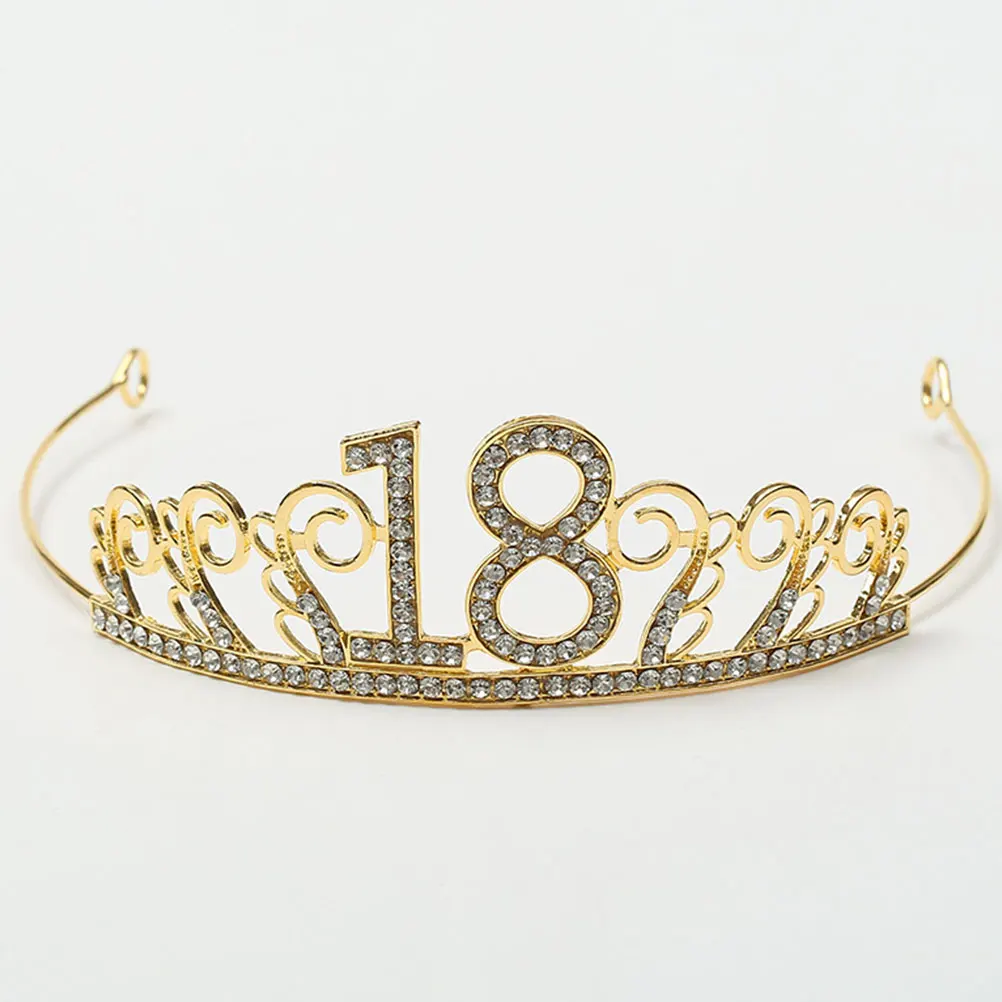 

Cake Crown Decoration Elegant Headdress Birthday Wedding Number 18 Crown Bright Color Exquisite Structure Unique Style