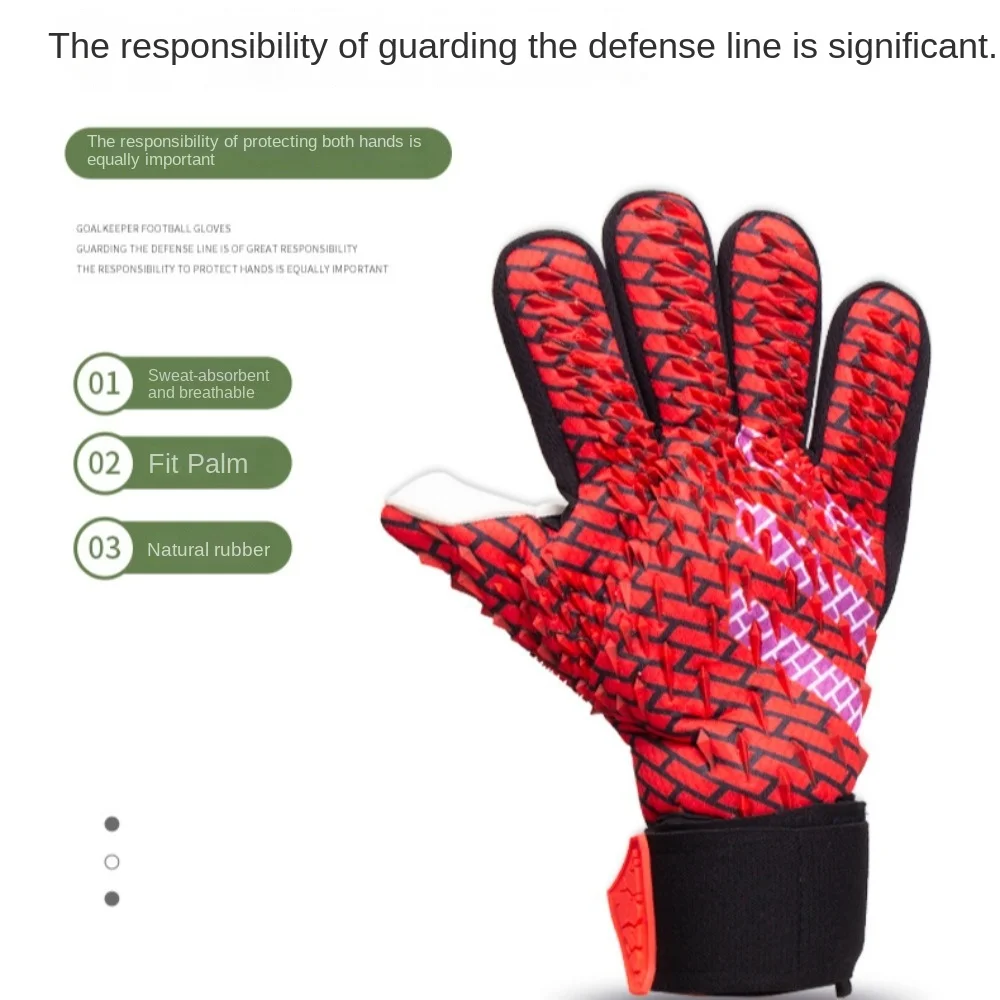 1 paio di guanti da portiere antiscivolo Guanti in lattice ammortizzanti resistenti all'usura Guanti da portiere da calcio morbidi e regolabili Gioca al calcio