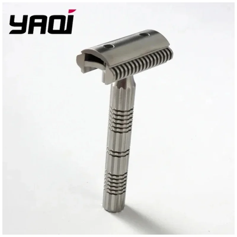 YAQI Men Classic Shaving Tool Safety Beard Razor Raw Color Version Bohemia 316 Stainless Steel Adjustable Baseplate