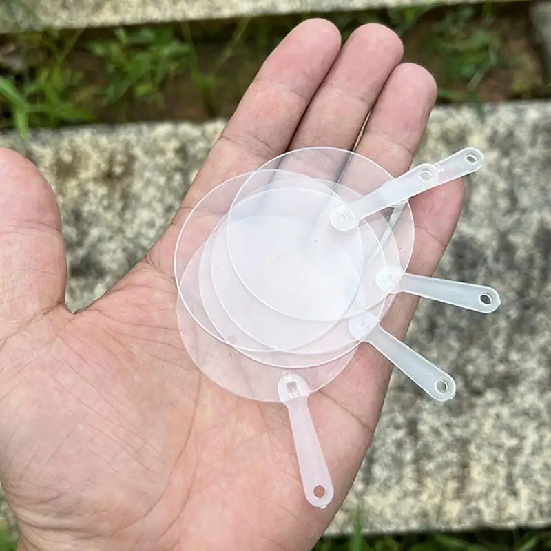 50Pcs 5cm Cute Mini Transparent Blank Fan Child Kids DIY Art Fan Wedding Birthday Party Favors Girlfriend Boyfriend Ideas Gift