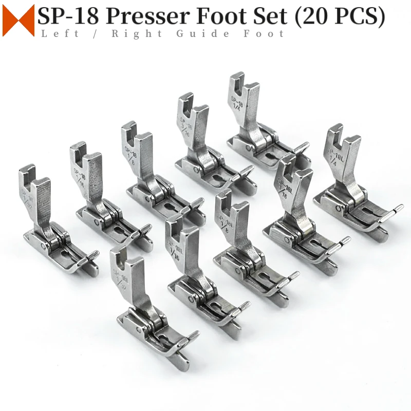 SP-18 Right / Left Edge Guide Presser Foot For Industrial Single Needle Lockstitch Sewing Machine Parts (20 PCS/lot)