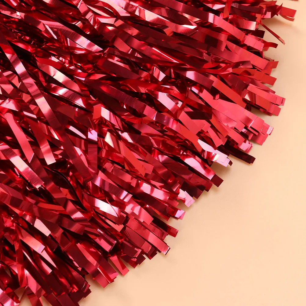 10Pcs Plastic Cheer Poms Pomballs Glossy Handle Sports Game Cheerleader Supplies Plastic Cheer Poms