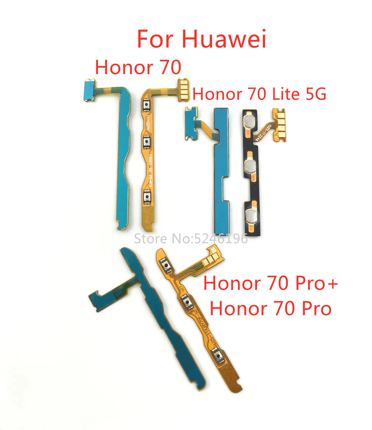 1pcs Power On / Off key Mute Volume Button Ribbon Flex Cable For Huawei Honor 70 Lite 5G Honor 70 Pro Honor 70 Pro+ ReplacePart.