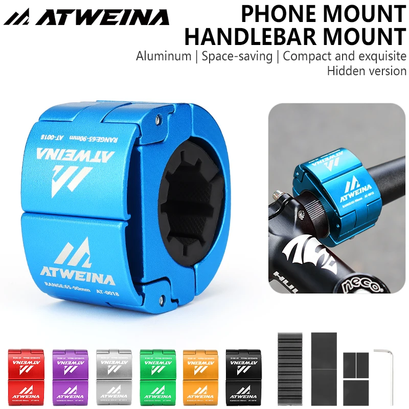 2025 New Aluminum Bike Phone Mount Shockproof Hidden Design Handlebar Holder Universal Fit for 4.7-6.8 Inch iPhone Samsung