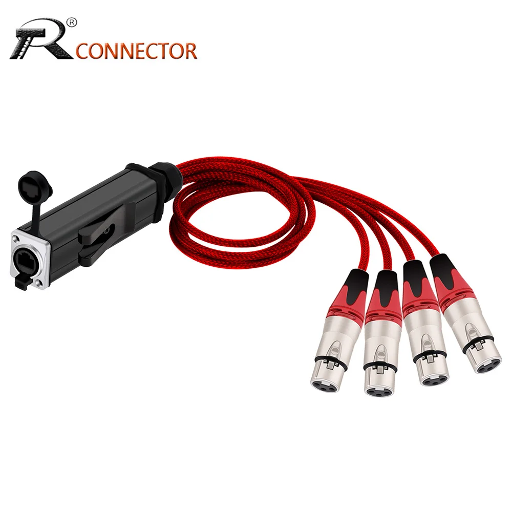 

Новый сетевой конвертер RJ45 CAT5 мама на 4-канальный 3-контактный XLR штекер/гнездо кабель аудио сплиттер адаптер удлинитель сигнала