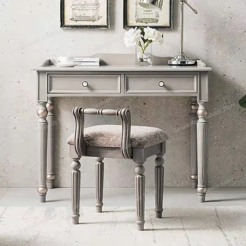 

European Wood Vanity Table Computer Makeup Organizer Drawers Dressing Table Storage Filing Cabinets Vestidores Home Furniture