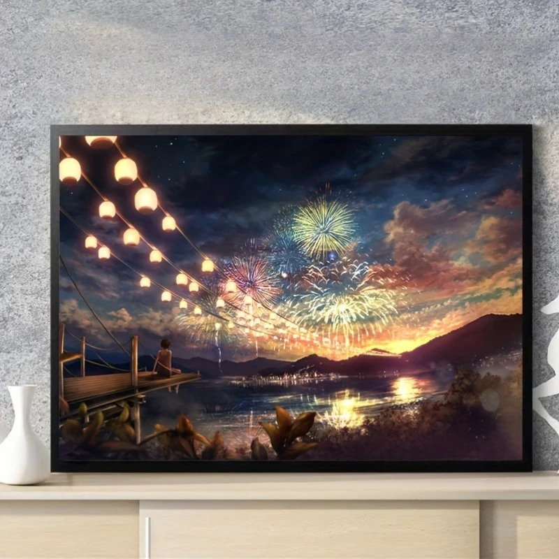 

500/1000/1200/2000PCS Jigsaw Puzzle Nighttime Firework Girl Scene For Adults Great Weekend Relaxation And Family Fun
