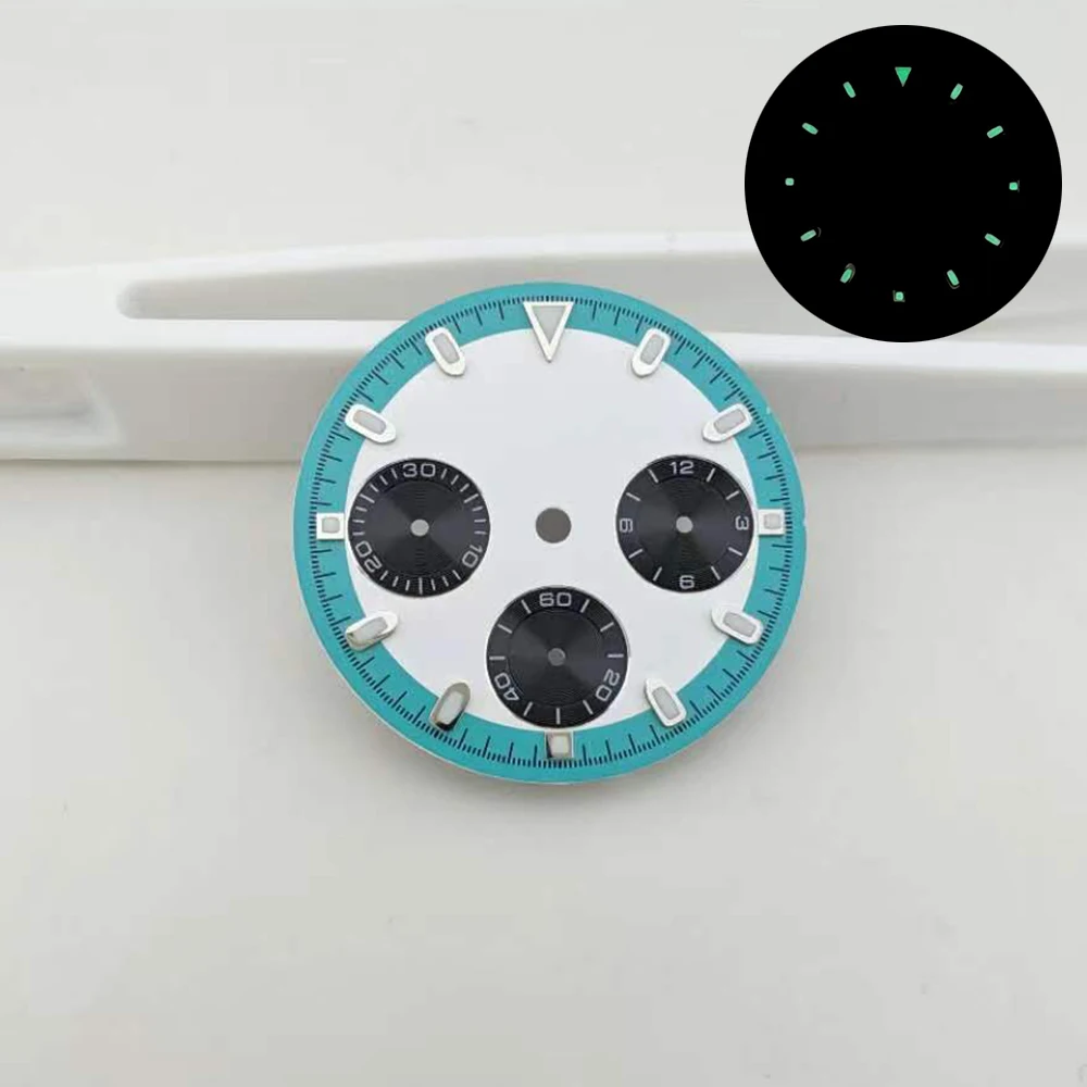 New Vk63 Dial 29Mm Dial Modified Multifunctional Panda Dial With Green Glow Accessory Customization Logo