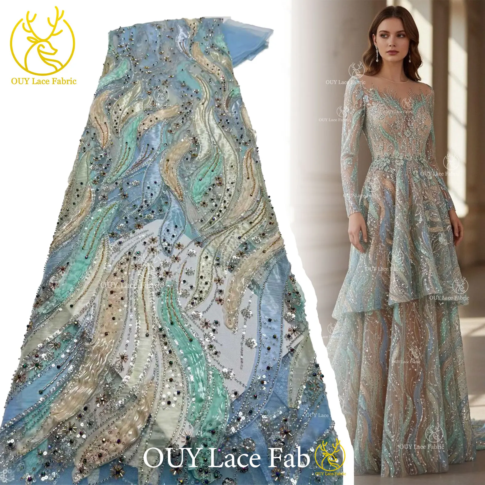 

African Groom Lace Fabric 2026 High Quality Embroidery French Sequins Tulle Nigeria Lace Fabric for Wedding Party Dress