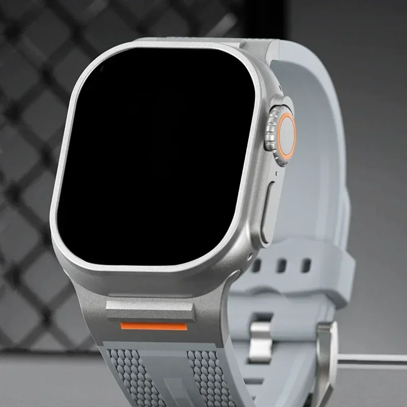 Correa de silicona para Apple Watch 46mm 42mm 44mm 40mm 41mm 45mm pulsera deportiva para iWatch Series 10 9 8 7 Se 6 5 4 Ultra2 49mm