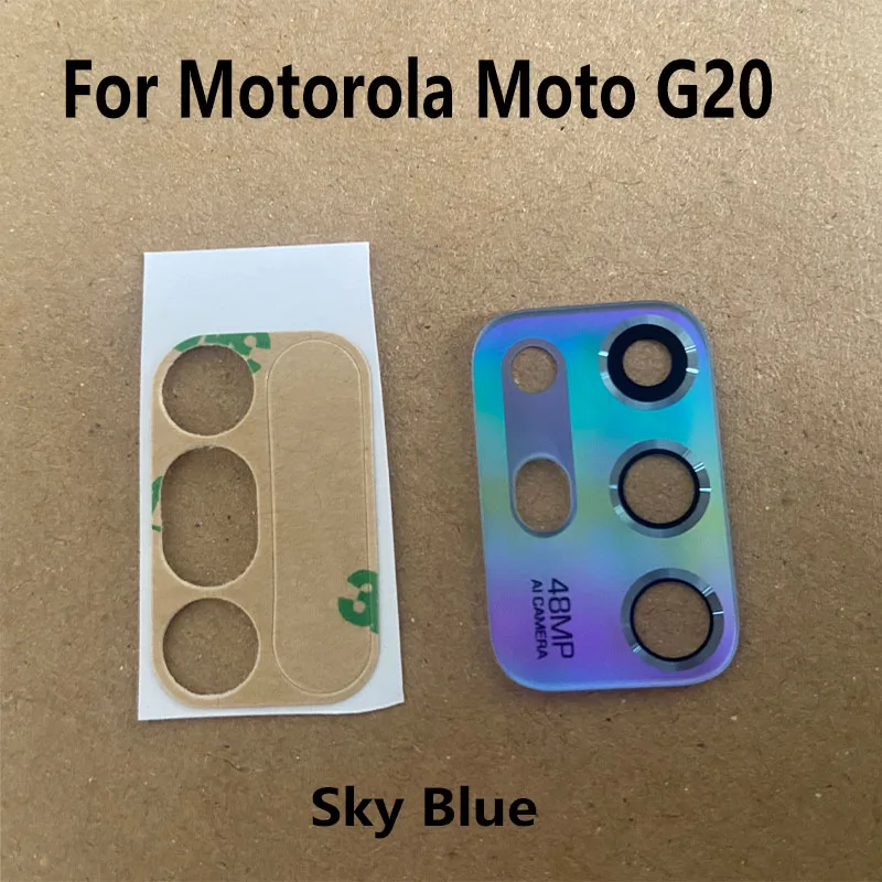 2PCS For Motorola Moto G20 Back Camera Lens Glass Rear Camera Lens With Glue Adhesive Replacement