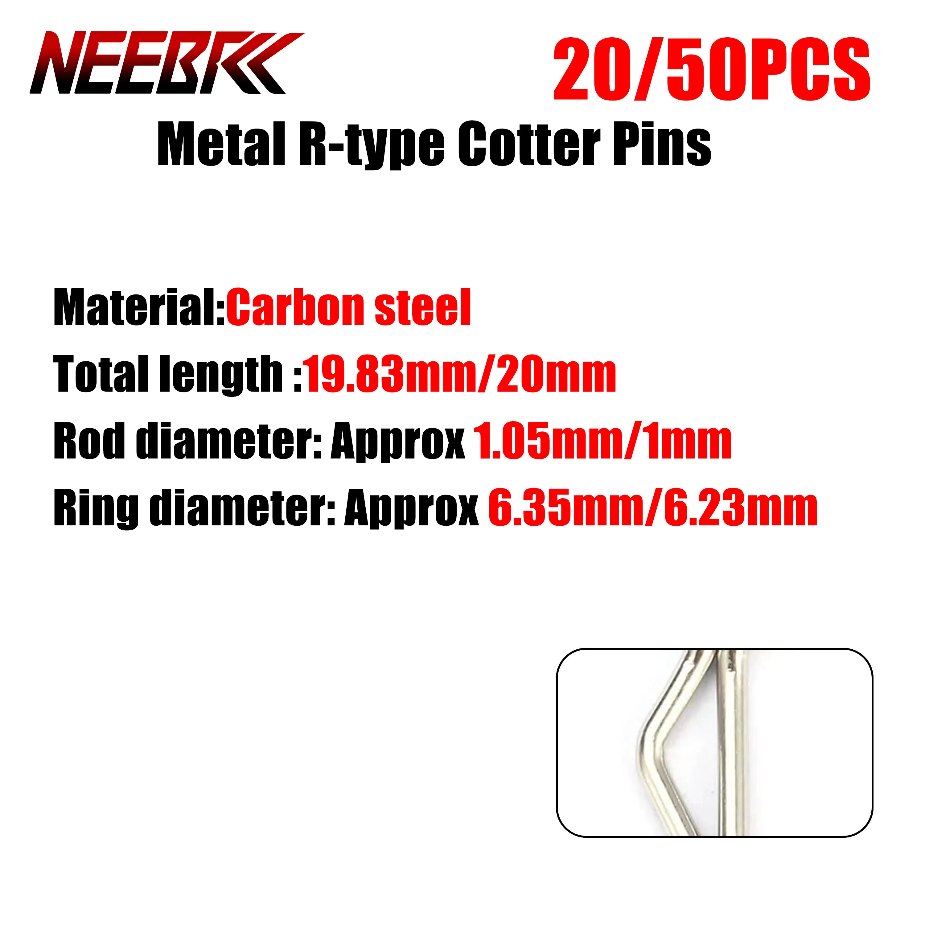 20/50PCS Metal R-type Cotter Pins R RC Body Shell Clips Buckles Wave Latch Bolt Car Model Accessories Truck Buggy Spare Part Toy