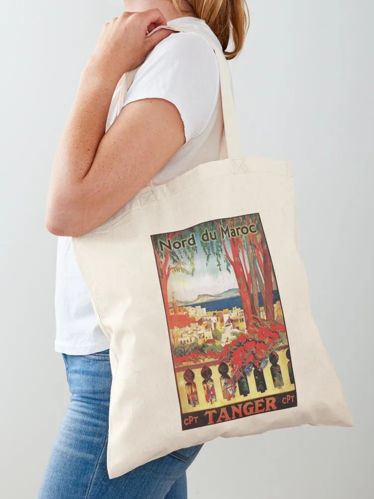 

Moroccan Travel Poster: Tangier Tote Bag Women's beach bags Candy bags canvas tote bags canvas tote bag