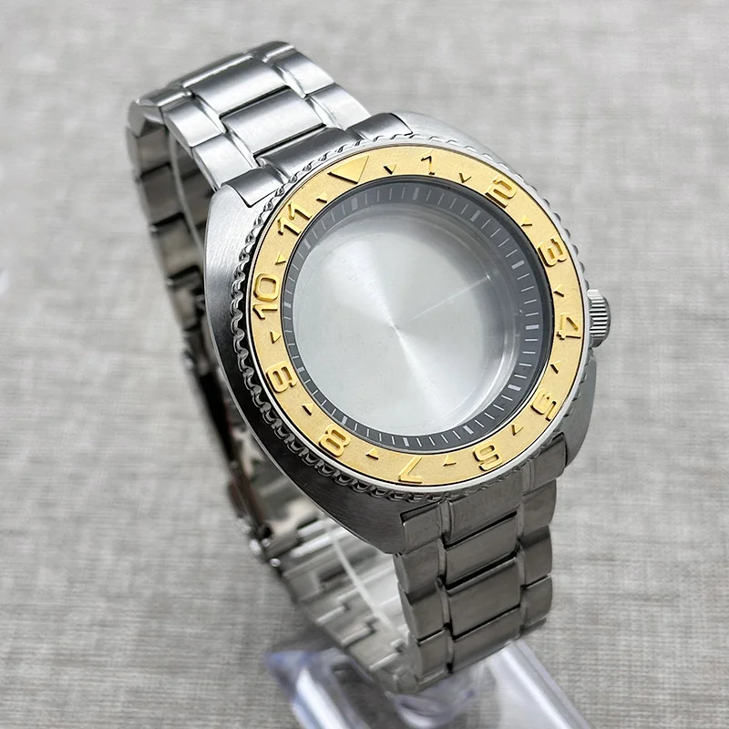 Mod 6105 Turtle Abalone Case Sapphire Crystal Glass 28.5mm Watch Dial For NH35 NH36 7S26 4R Movement Men's Diving Case
