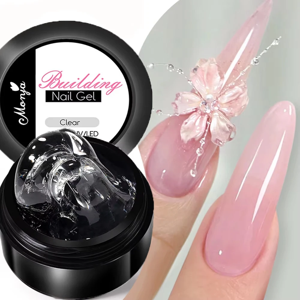 5/15ml Non-Sticky CLEAR Solid เล็บ Builder UVGel อะคริลิคขยายประติมากรรมเจล DIY ใช้งานง่ายแกะสลักขยาย Rhinestone กาว