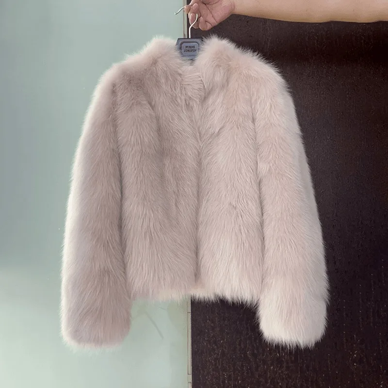 여성용 모피 짧은 모피 코트, 여우 작은 향수 스타일 코트, 높은 외관 수준 및 하이 퀄리티, 가을 겨울, 신상