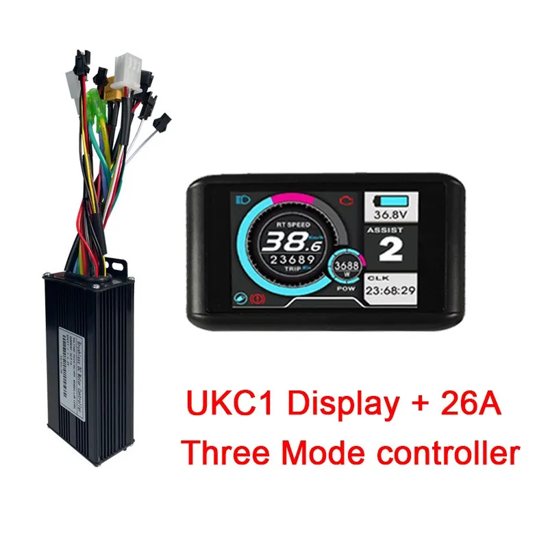 Electric bicycle Scooter UKC1 LCD Display Computer Battery Speed Display  26A Three Mode Controller SM Connector