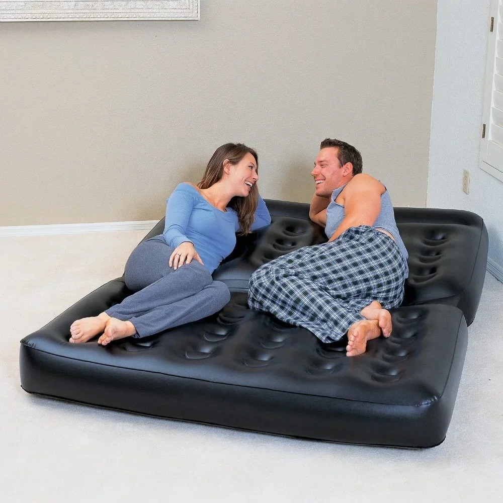 75056 Double 5 in 1 Multifunctional Couch Inflatable Air Sofa Bed with Side winder-AC Air Pump