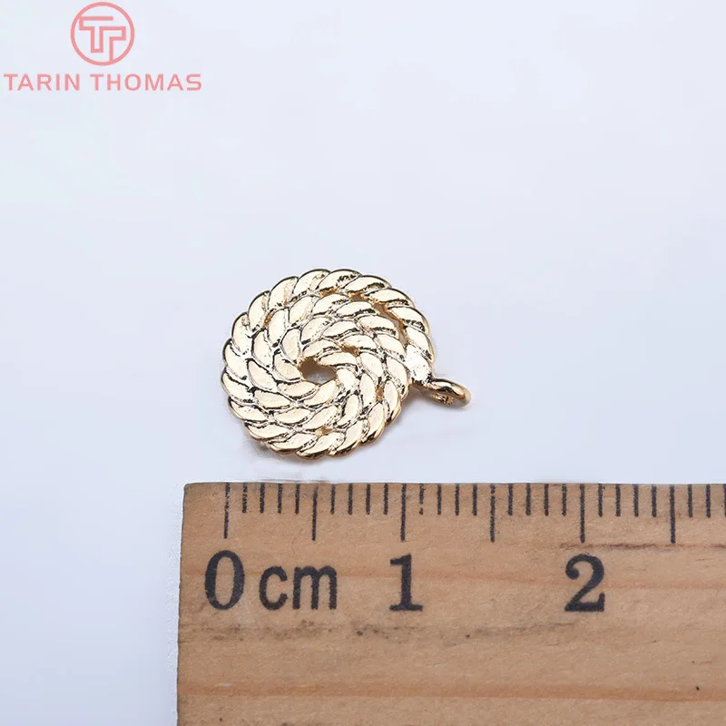 (2142)10PCS 12.5MM 24K Gold Color Brass Round Stud Earrings High Quality Diy Accessories Jewelry Findings