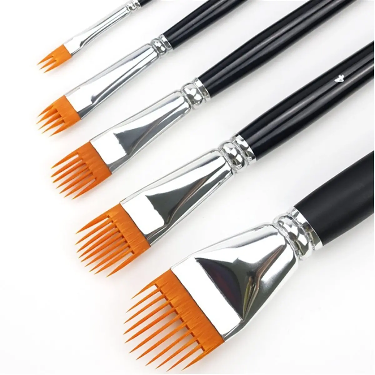 Nices 5Pcs Grainer Brush Set, Professional Artist Paint Brush, Nylon Bristles Painting Brushes,Comb Round Tip Brushes