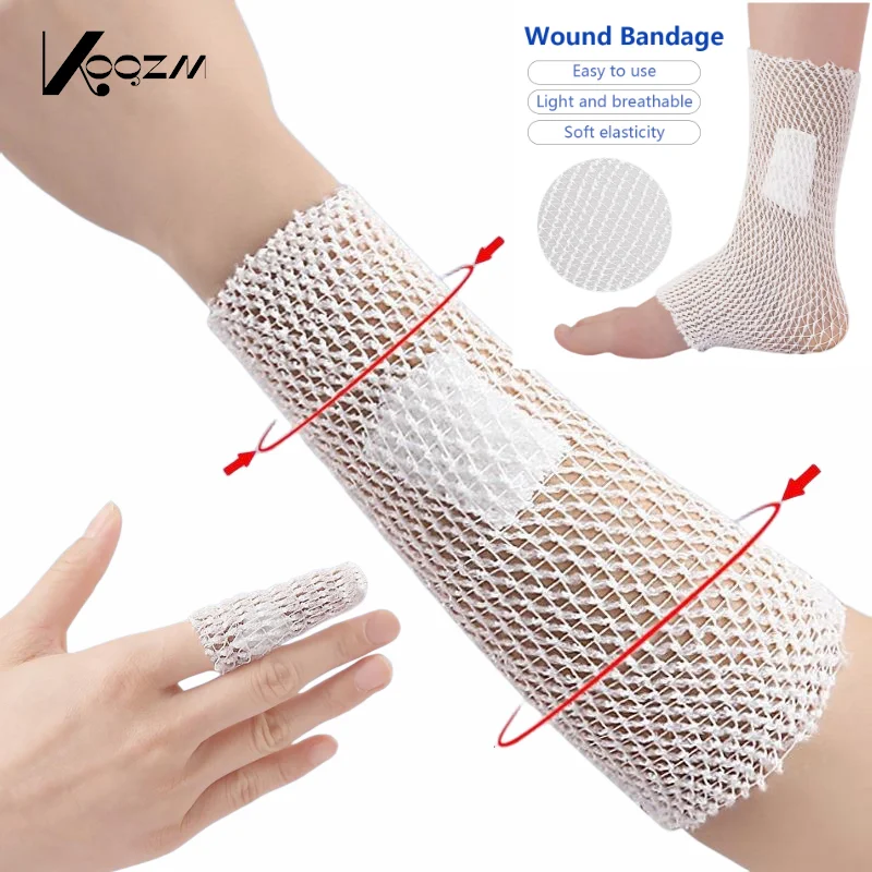 2M/Roll Stretchable Medical Nursing Emergency Aid Gauze Elastic Net Wound Dressing Bandage For Head Elbow Ankle Knee Injuries