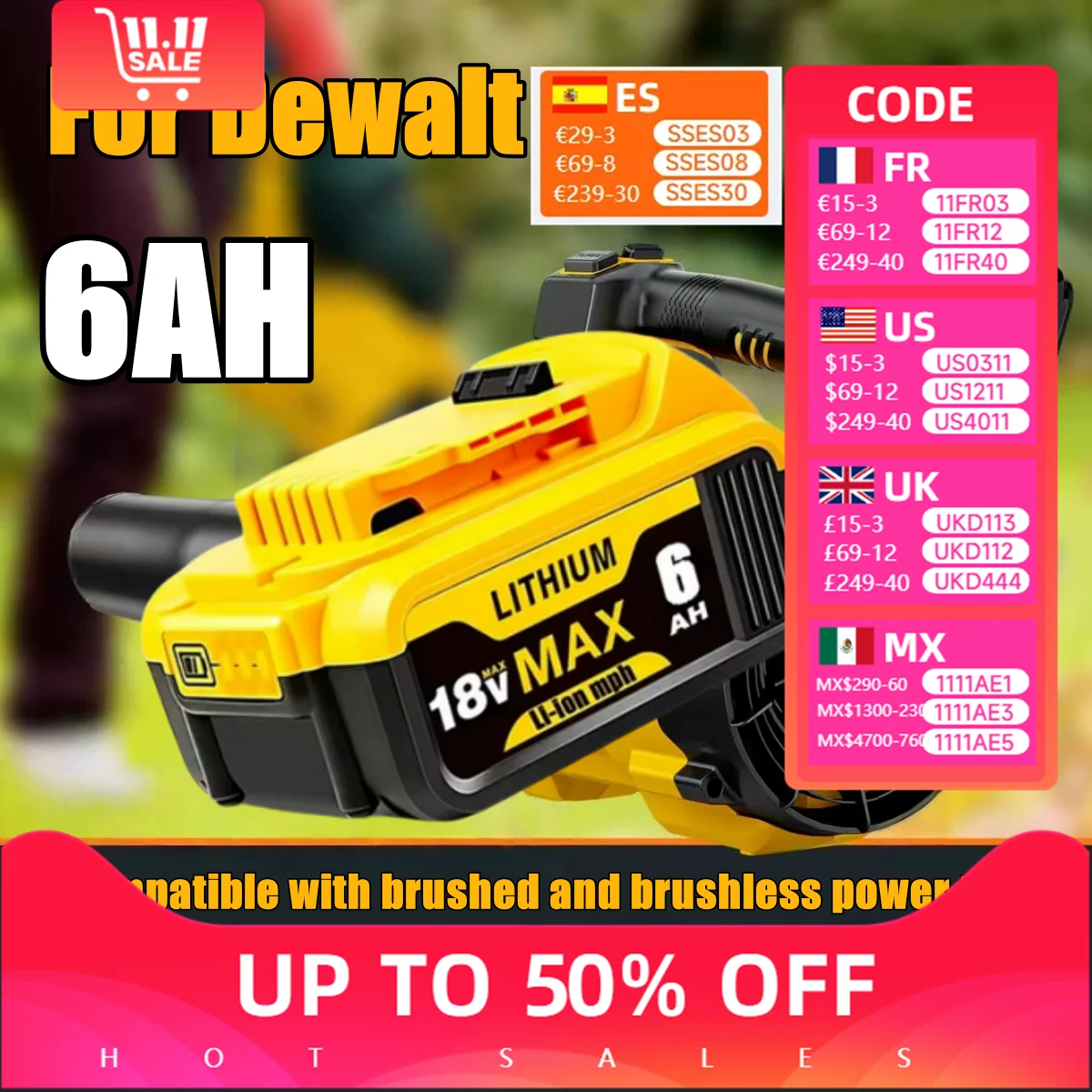 

for Dewalt original 20V rechargeable tool battery DCB200 DCB201 DCB206 18V 20v 6AH 10AH 12AH .For Dewalt 18V 20V tool battery