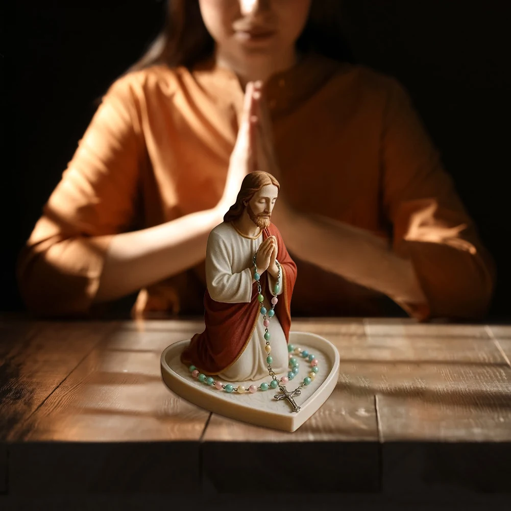 مريم العذراء حامل الورد تمثال أنيق سيدةنا صندوق مسبحة الصلاة سيدة نعمة تمثال ديكور المنزل الكاثوليكي