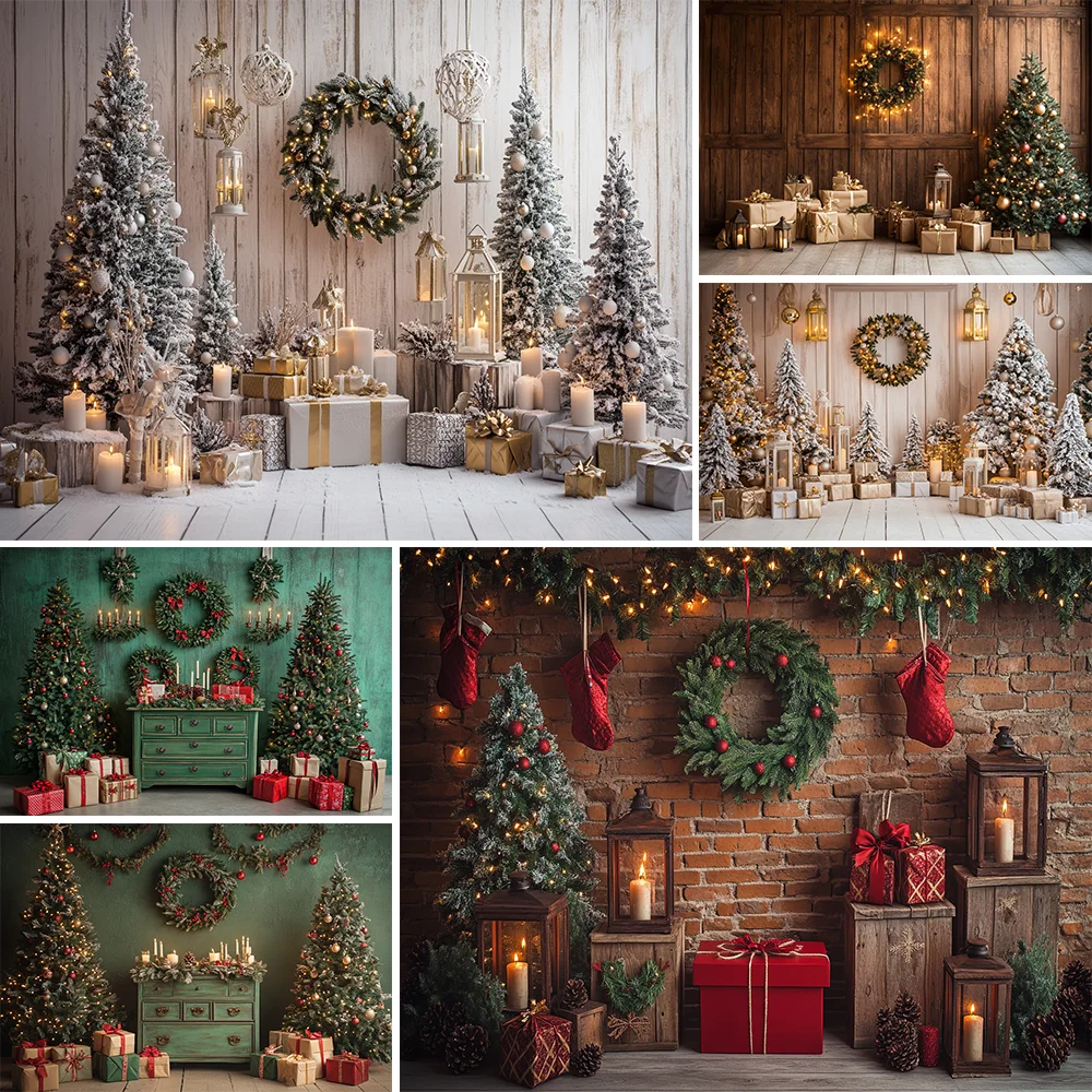 

Santa Claus Garland Snowman Photography Background Props Family Christmas Eve Party Decoration New Year Background Cover