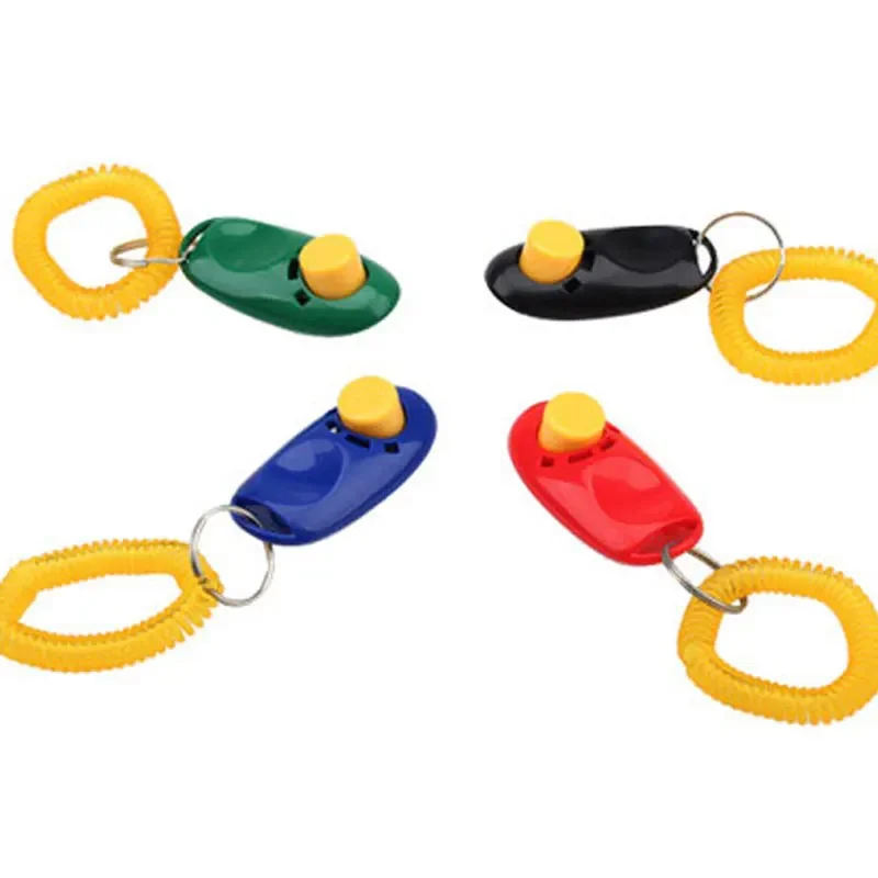 High Quality Universal Animal Pet Dog Cat Training Clicker Obedience Aid Wrist Strap Training Tools for Pet 1pcs