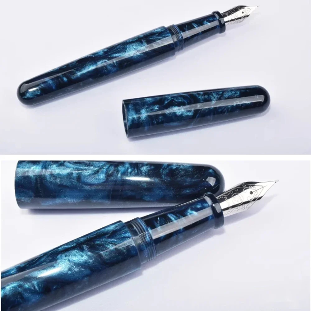 New Fuliwen 017 Acrylic Fountain Pen Big Size golden 0.7mm nib Beautiful Ink Pen Business Gift Pen Office supplies stationery