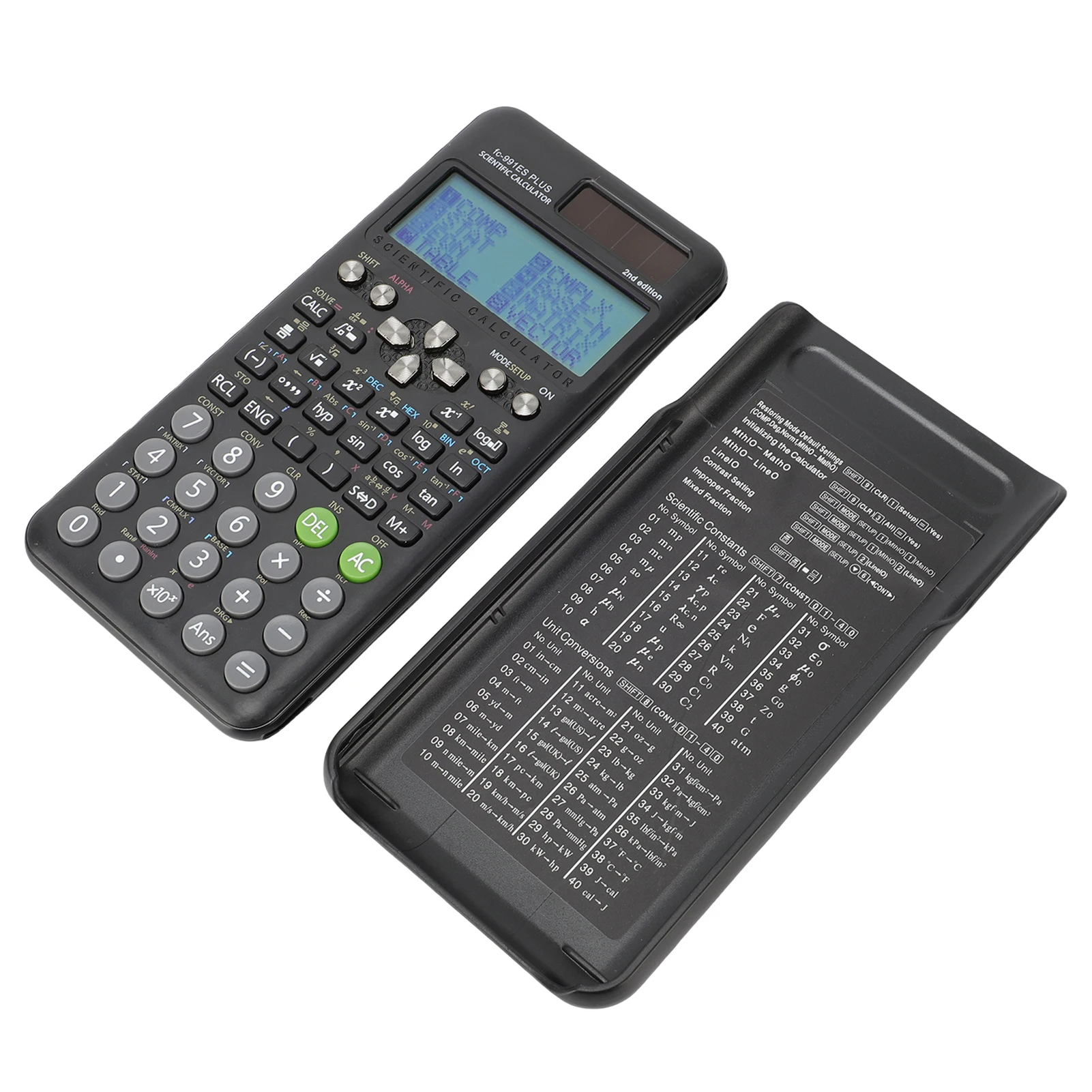 

Scientific Calculators Math Calculator with 417 Function 10+2 Digits Display Dual Power Supply Ideal for Teachers College Studen