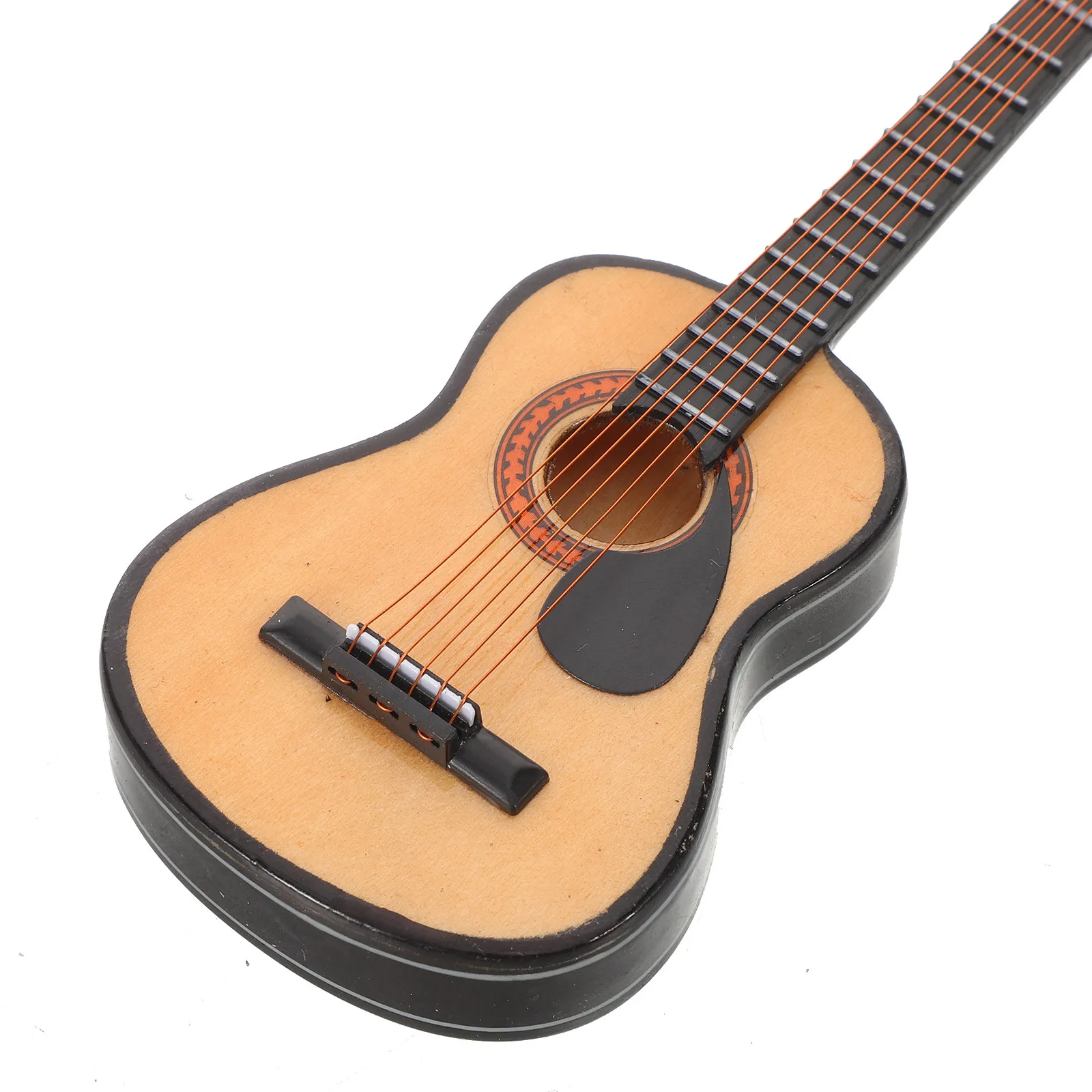 Miniature Guitar Decor Wooden Dollhouse Musical Instrument for Desktop Shelf Bedroom Study Mini House Accessories