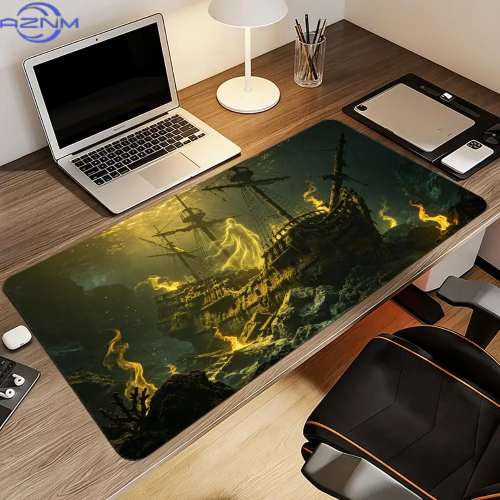Sunken Ghost Mouse Pad XL Large Computer Office Game Table Mats Rubber Anti-slip Gaming Keyboard Mousepads Long Desk