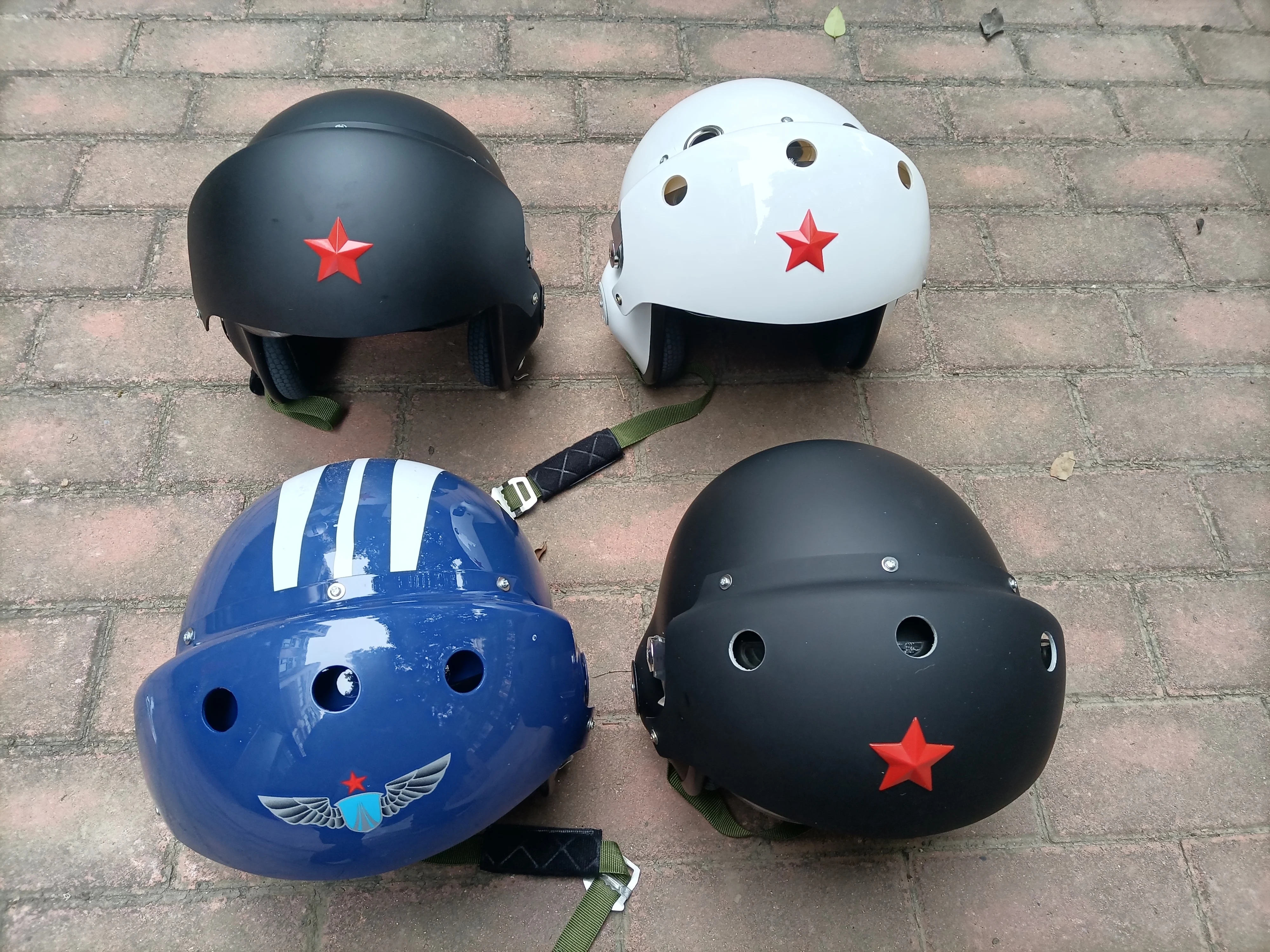 New Pilot Helmet Personalized Electric Motorcycle Riding Helmet Double Lenses Can Be Fitted with Oxygen Mask Flight Helmet