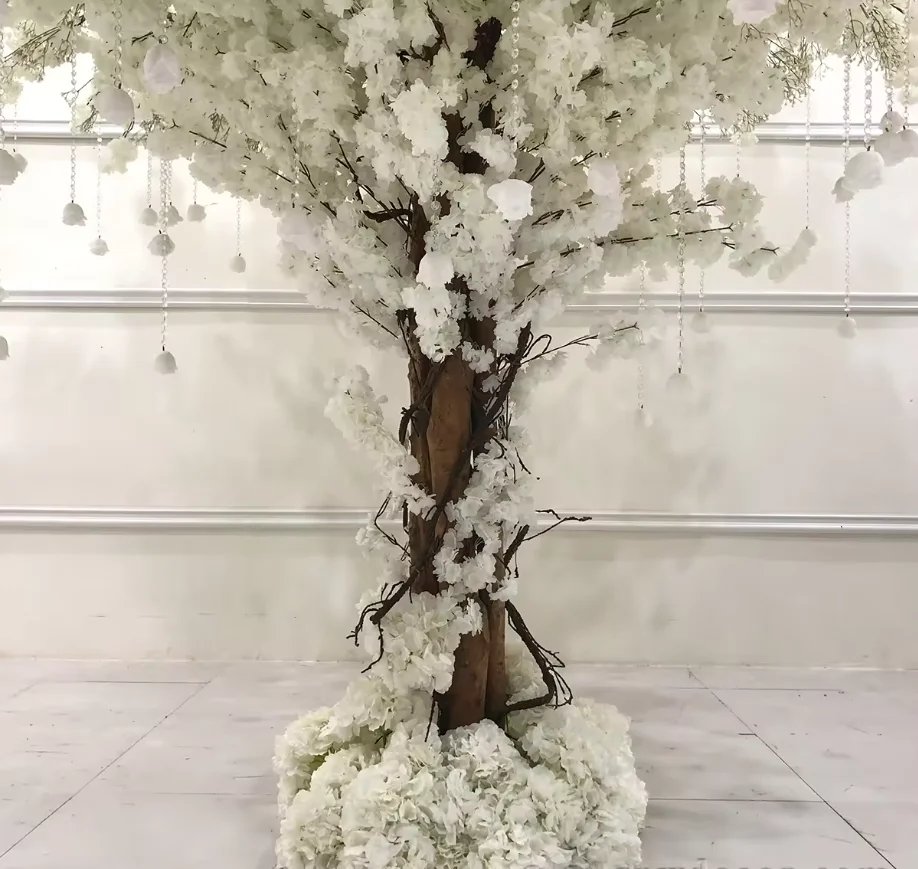 Hot-selling High-quality Silk Fiberglass Artificial Cherry Blossom Trees Durable Handmade Indoor Party Wedding Garden
