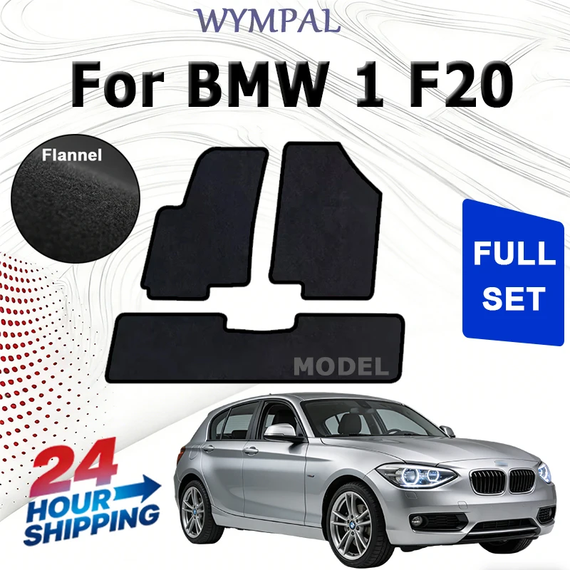 

Nylon Velour floor mats front for BMW 1 F20 hatchback (2011 2012 2013 2014 2015 2016 2017 2018 2019) -Black