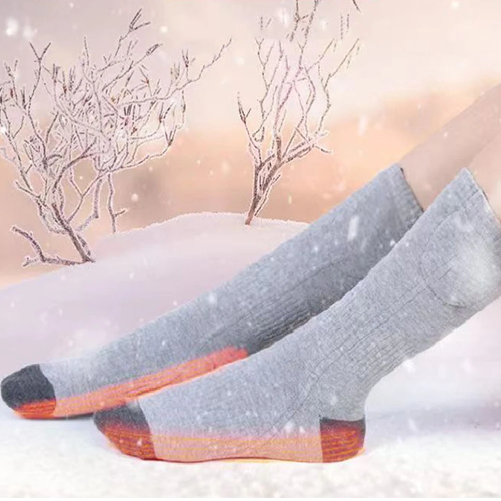 Electric Heated Socks (No Battery) 3 Level Temperature Winter Warm Thermal Socks Cold-Proof Washable for Cycling Camping Skating
