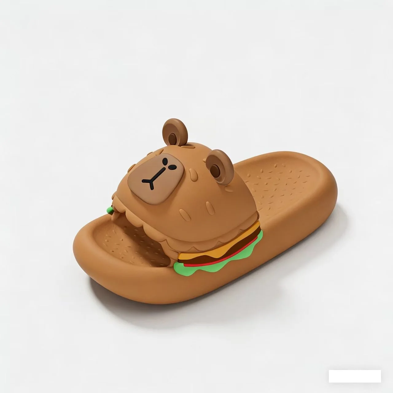 Summer New 3.5cm Platform Slippers for Women Novelty Bear Burger Design Non-Slip Comfort Platform Slides Girl